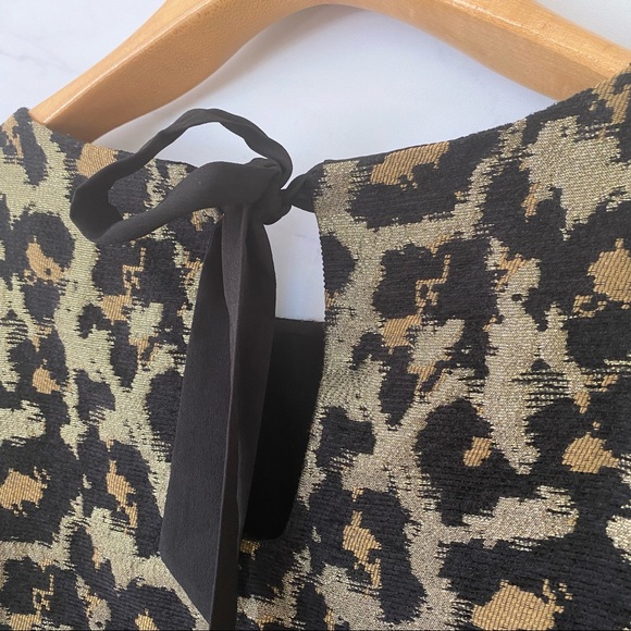 Anthropologie Hutch Leopard Print Metallic SS Sweater Top 66170 - Picture 9 of 10